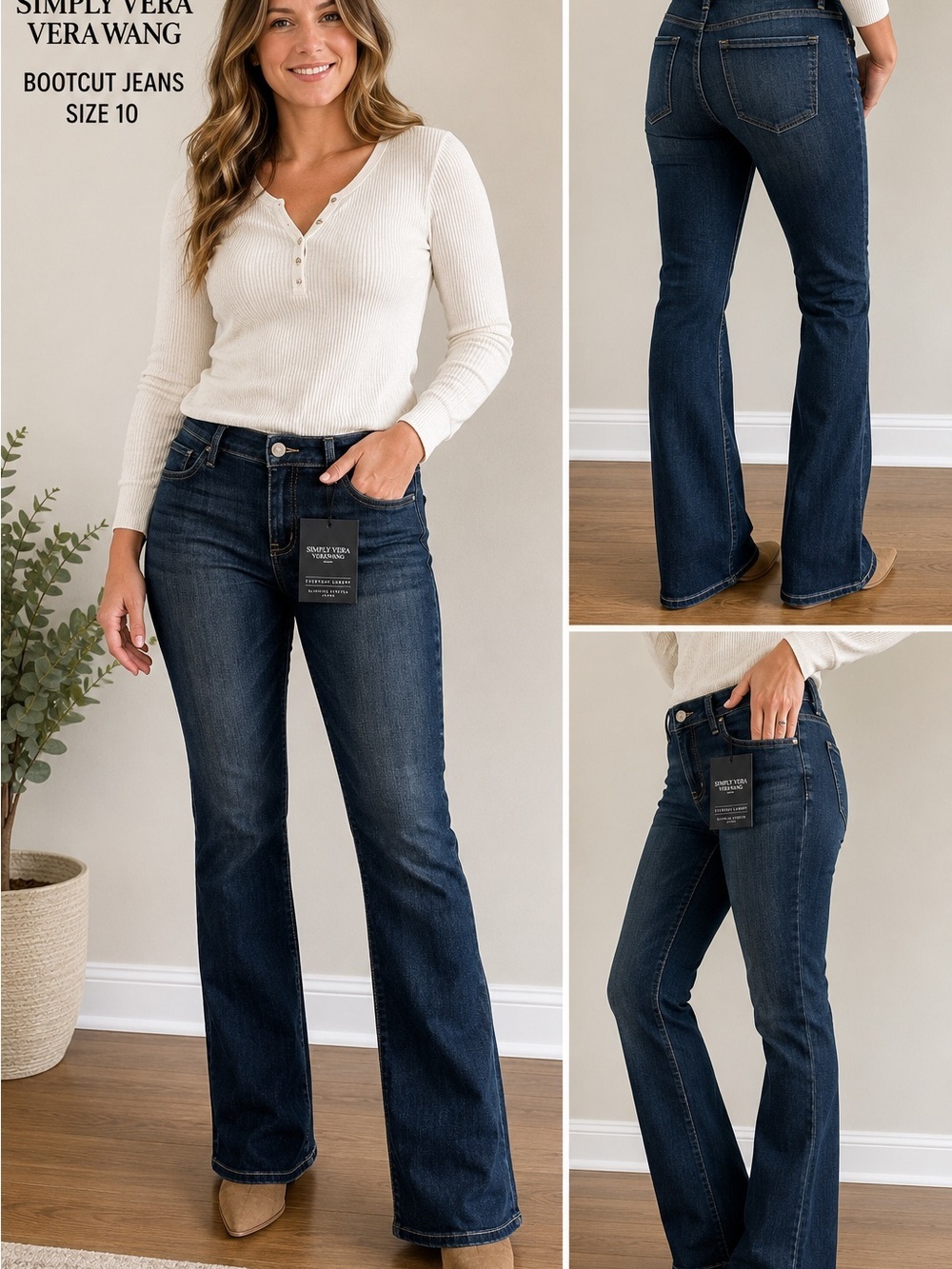 Simply Vera Vera Wang Dark Indigo Bootcut Jeans